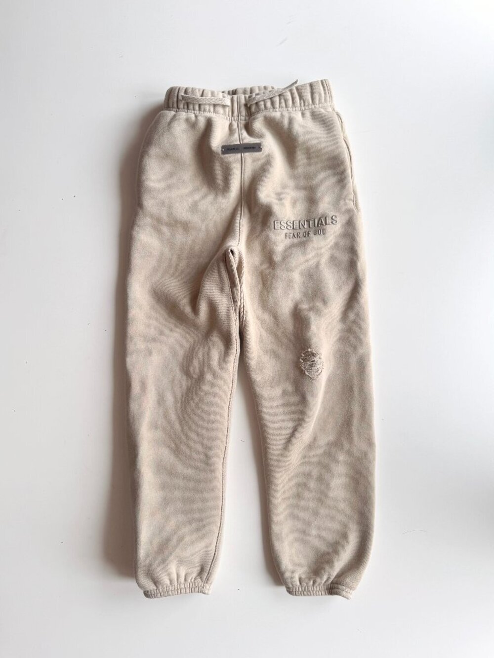 Kids' FEAR OF GOD ESSENTIALS Taupe Cotton Fleece Classic Sweatpants, Size 8